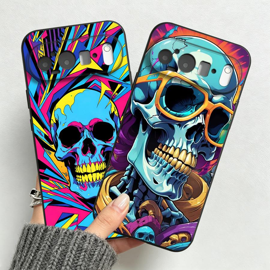 Phone Cases Google Pixel 10 Pro - Neon Pop Art Skull Case for