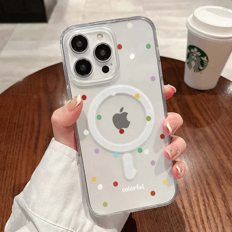 Phone Cases Durable - INS Korean Creative Colored Wave Dots