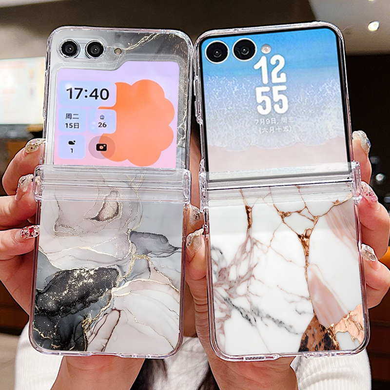 Phone Cases Z Fold 5 - Marble Texture Pattern Phone Case For