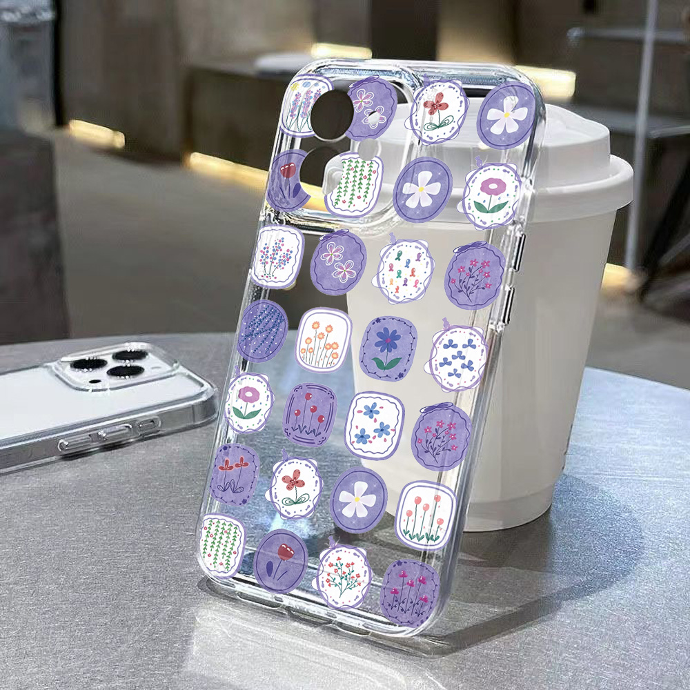 Phone Cases For Samsung A14 - Flowers Clear Phone Case For Samsung