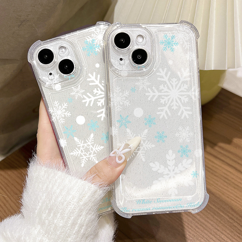Glitter Shockproof Case - Glitter Bling Snowflake Soft Phone Case