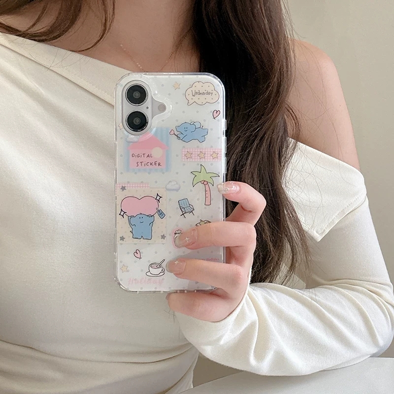 Phone Cases Store - Cute Cartoon Elephant Grabbing Love Kawaii