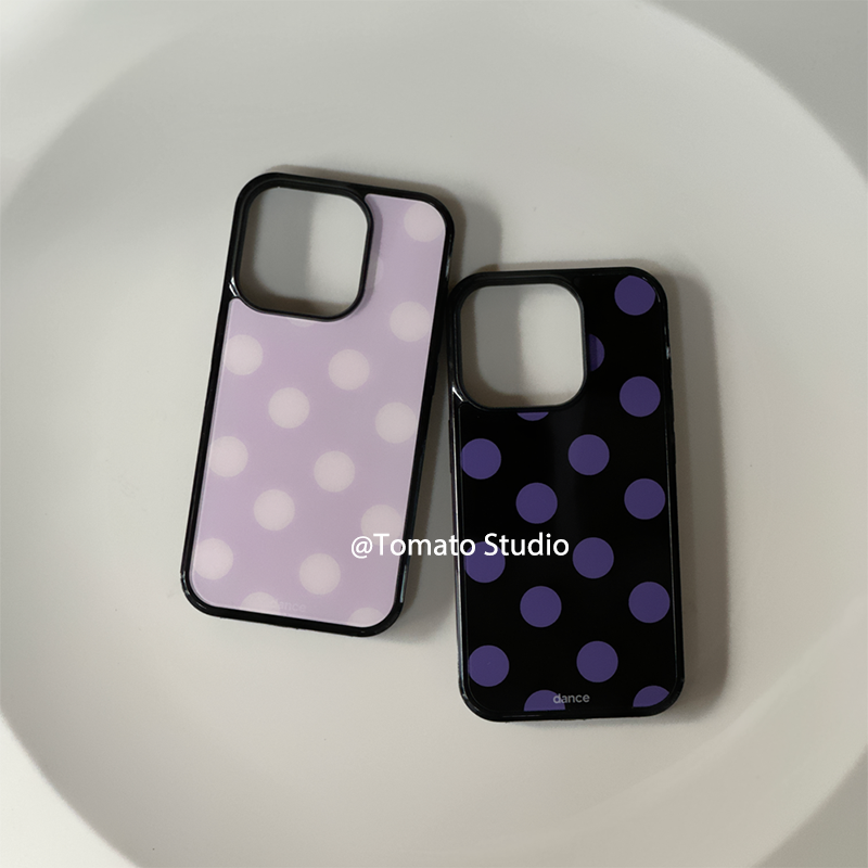 Phone Cases Durable - Korean Ins Fashion Purple Polka Dots