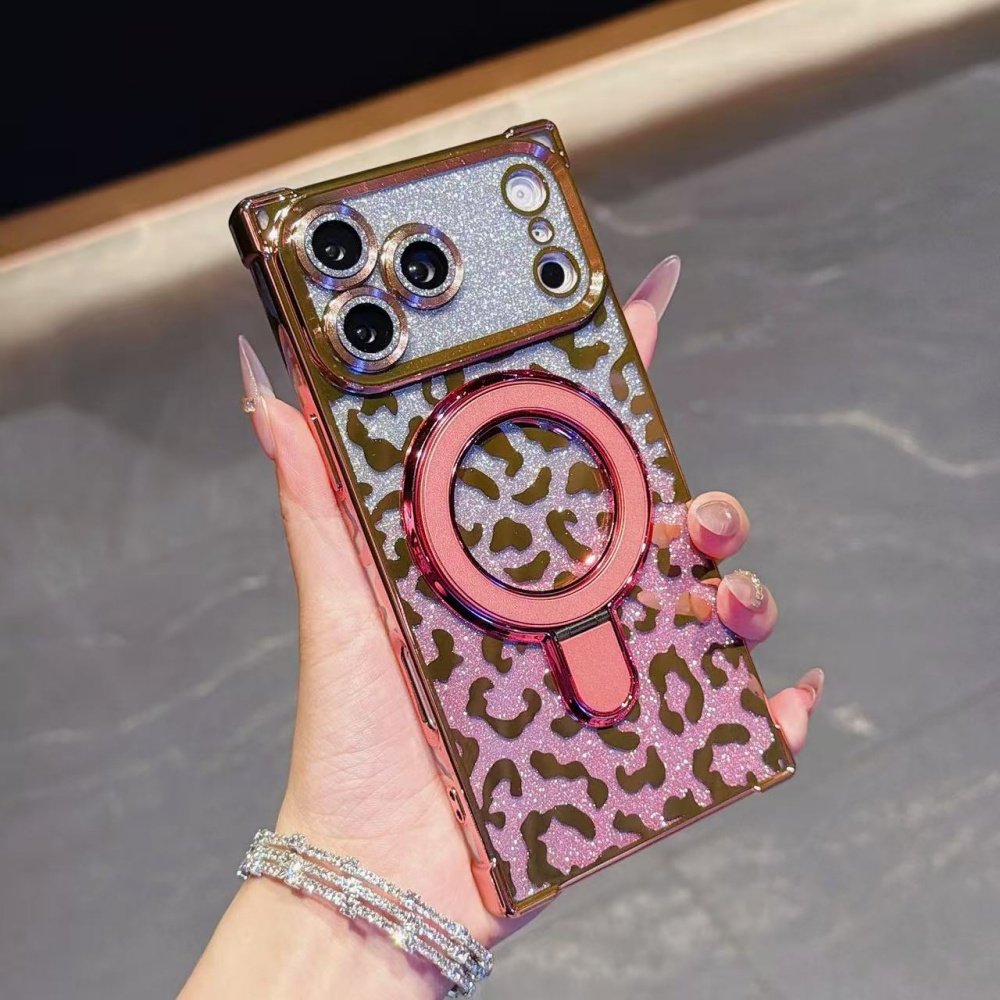 Luxury Plated Leopard Print Gl - Glitter Shockproof Case 리뷰 및 가격