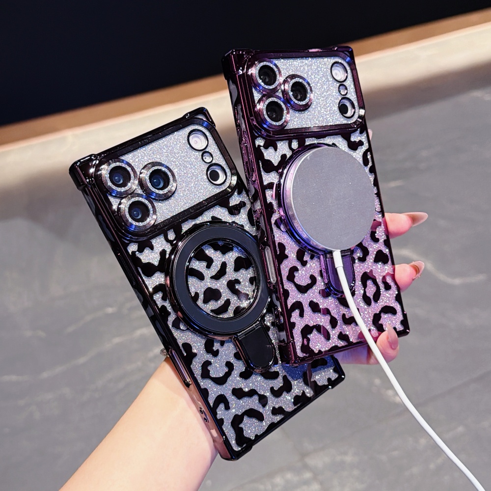 Luxury Plated Leopard Print Gl - Glitter Shockproof Case 리뷰 및 가격