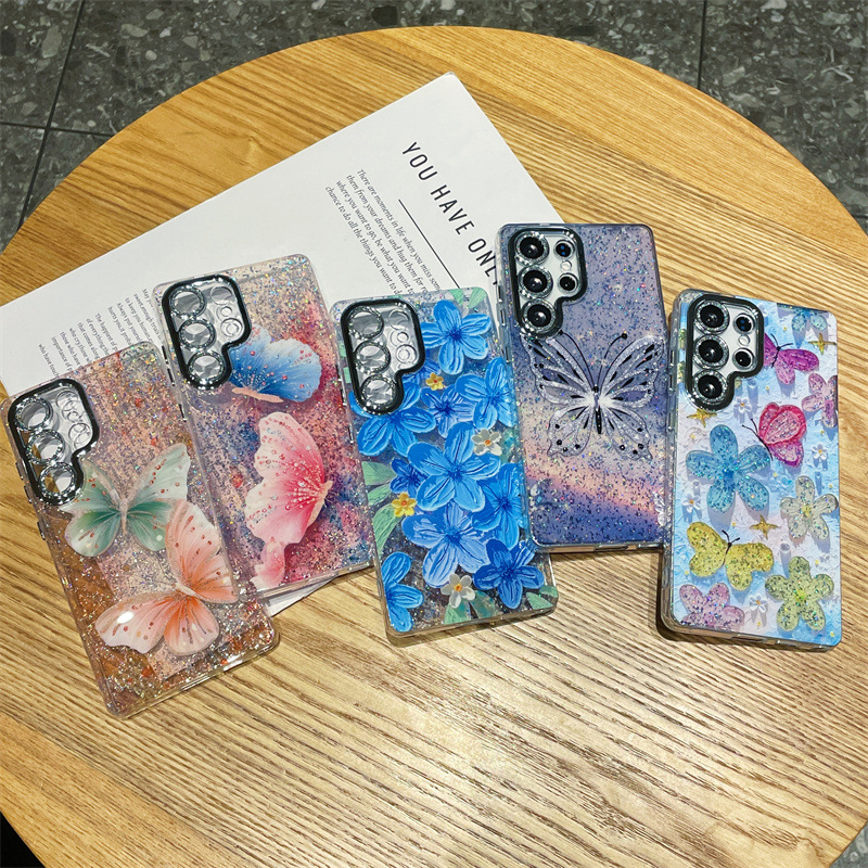 Luxury Oil Painting Flowers Bu - Glitter Shockproof Case 리뷰 및 가격