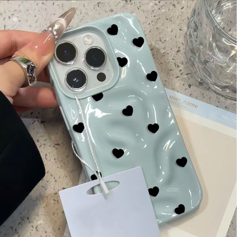 Aesthetic Cute Black Heart Sho - Phone Cases Protective 리뷰 및 가격