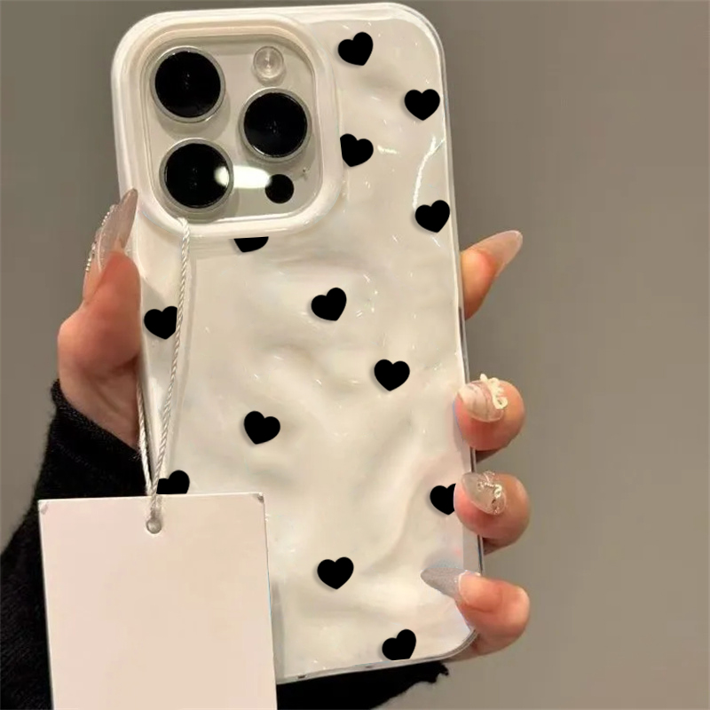 Aesthetic Cute Black Heart Sho - Phone Cases Protective 리뷰 및 가격