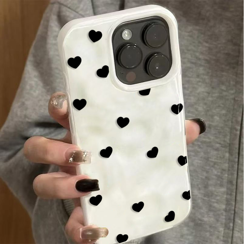 Aesthetic Cute Black Heart Sho - Phone Cases Protective 리뷰 및 가격