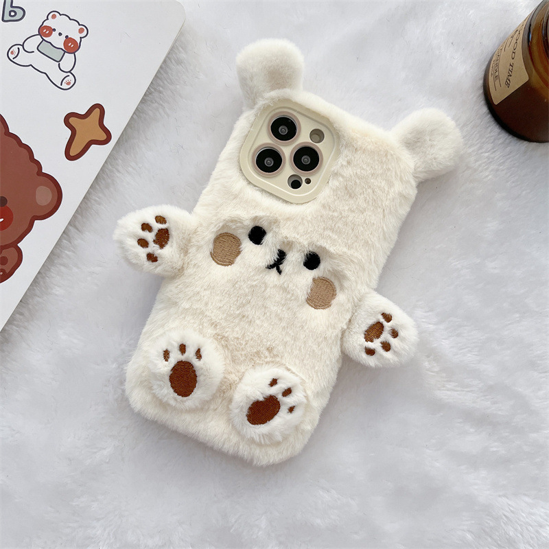 Korean 3D Cartoon Bear Fluffy  - Phone Cases Case 리뷰 및 가격