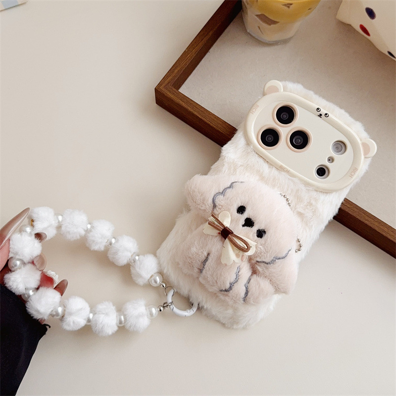 3D Cartoon Bowknot Puppy Warm  - Phone Cases Iphone 12 리뷰 및 가격