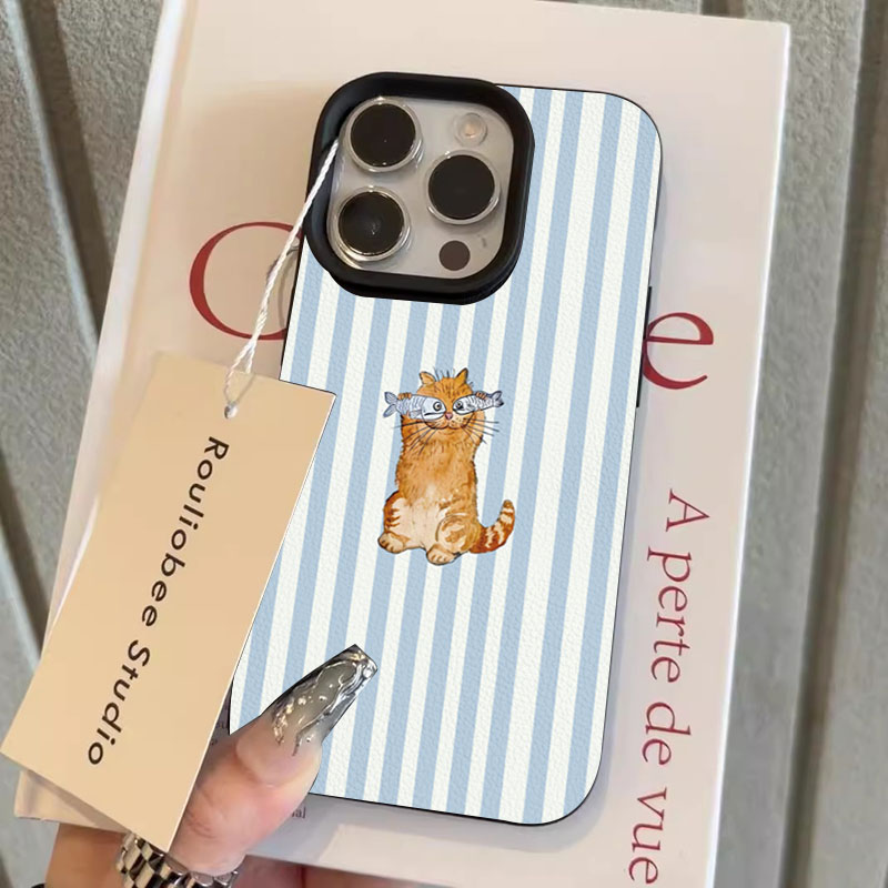 Cute Striped Kitten Fish Desig - Phone Cases Xr Cute 리뷰 및 가격