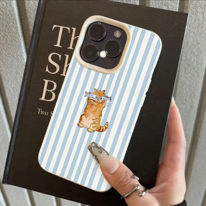 Cute Striped Kitten Fish Desig - Phone Cases Xr Cute 리뷰 및 가격