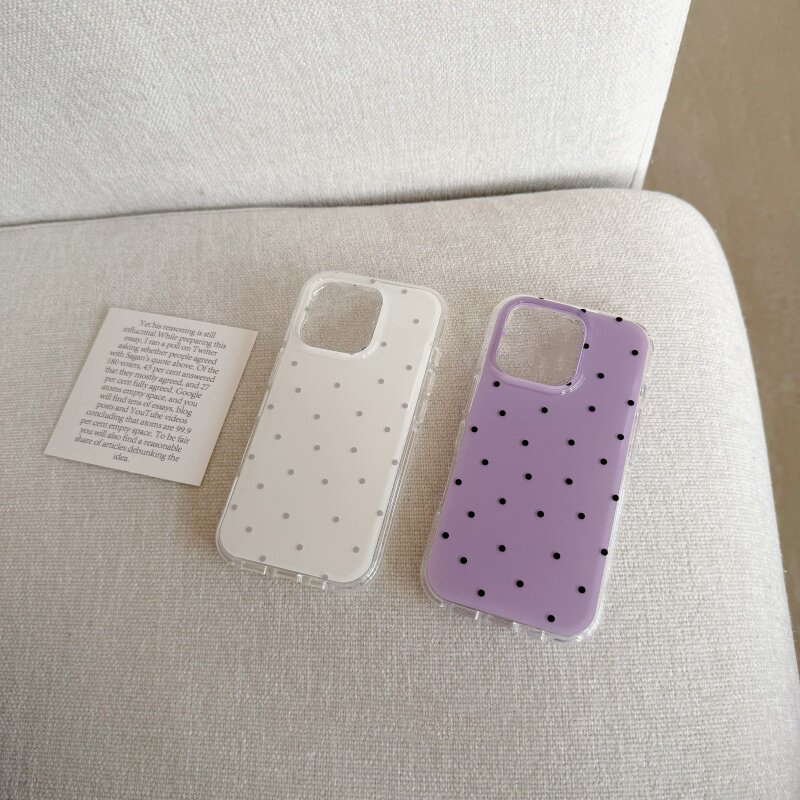 Korean White & Purple Polka Do - Phone Cases Durable 리뷰 및 가격