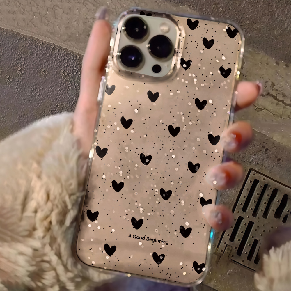 Pink Love Heart Clear Glitter  - Glitter Shockproof Case 리뷰 및 가격