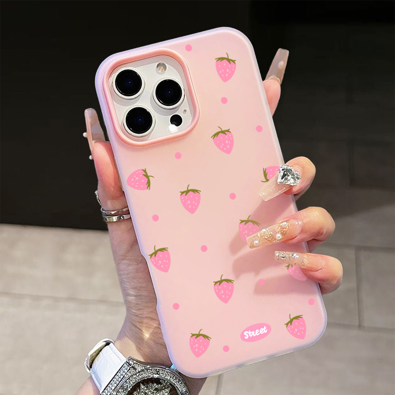 Sweet Pink Strawberry Pattern  - Phone Cases Store 리뷰 및 가격