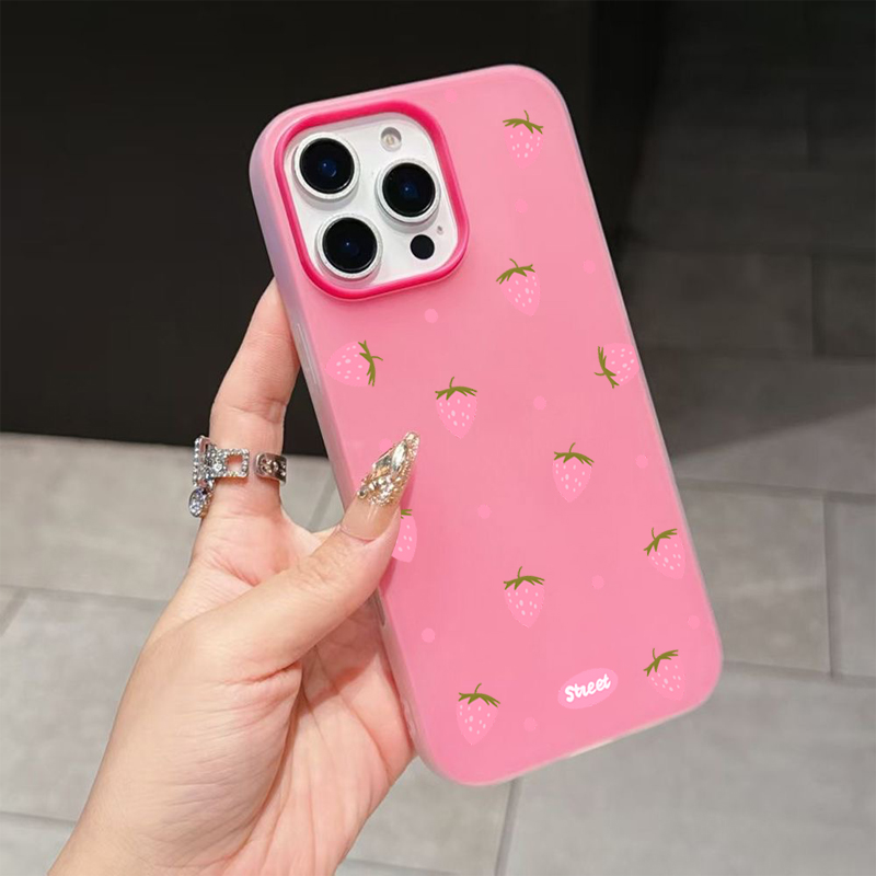Sweet Pink Strawberry Pattern  - Phone Cases Store 리뷰 및 가격
