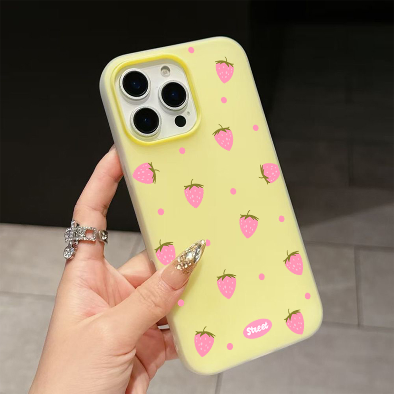 Sweet Pink Strawberry Pattern  - Phone Cases Store 리뷰 및 가격