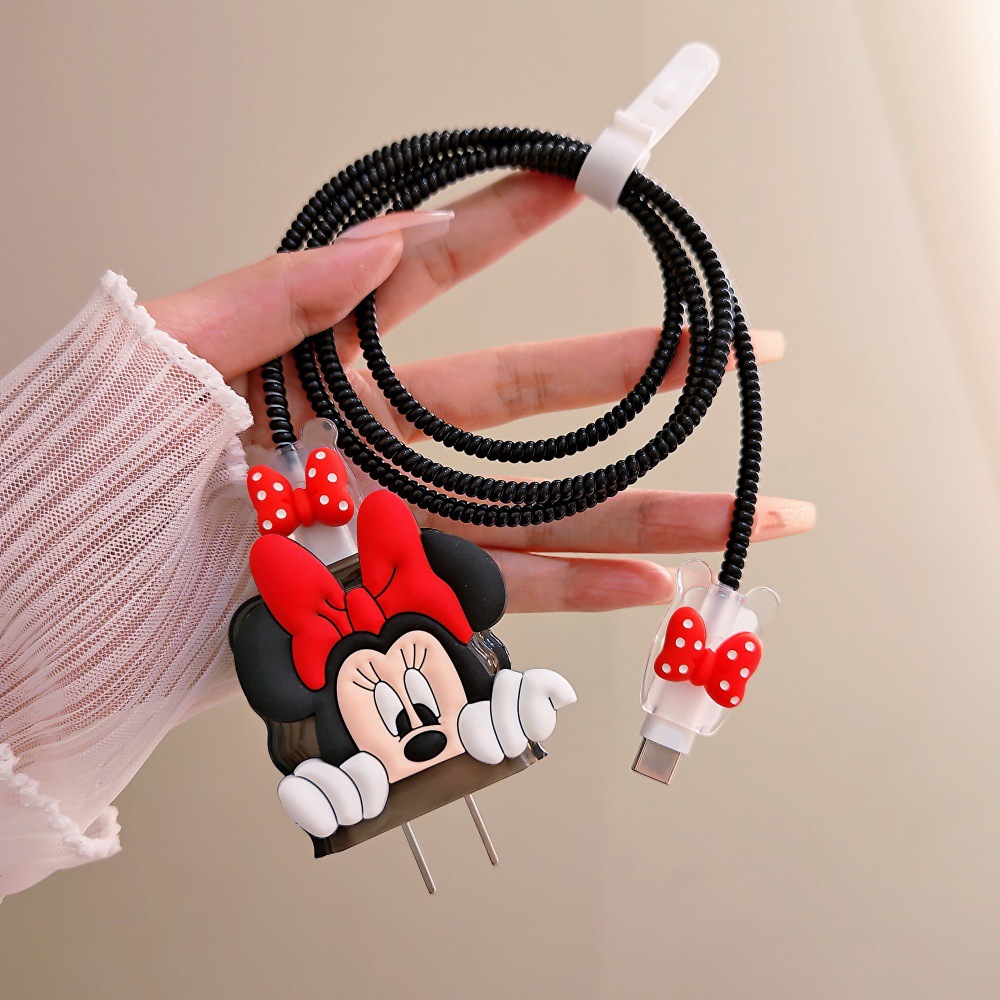 Cute Mickey Minnie Cable Prote - Phone Cases Rubber 리뷰 및 가격