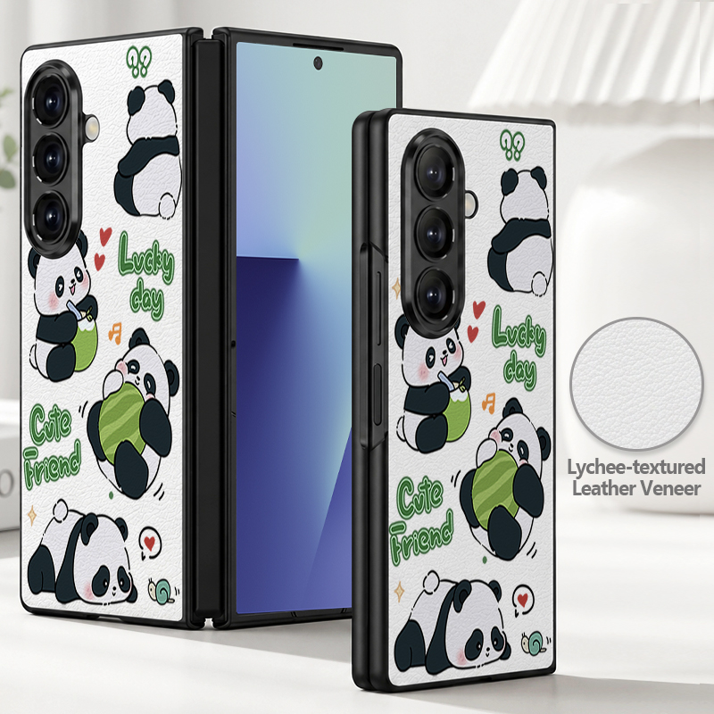 Cute Panda Print PU Leather Ph - Phone Cases Z Fold 5 리뷰 및 가격