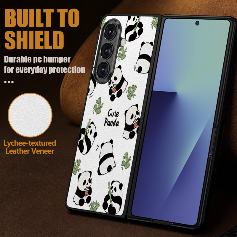 Cute Panda Print PU Leather Ph - Phone Cases Z Fold 5 리뷰 및 가격