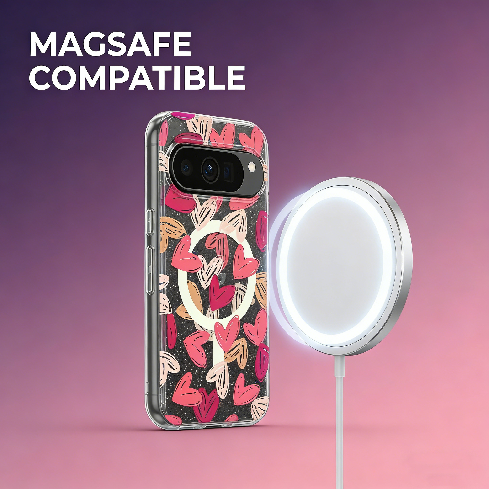 Cute Graffiti Heart Glitter Ma - Glitter Shockproof Case 리뷰 및 가격