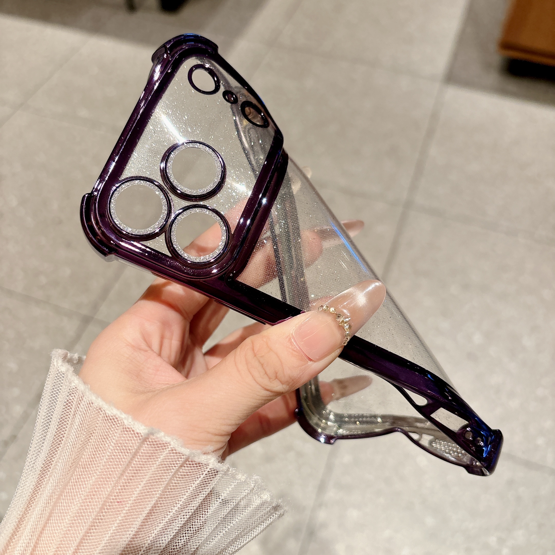 Four-Corner Transparent Glitte - Glitter Shockproof Case 리뷰 및 가격
