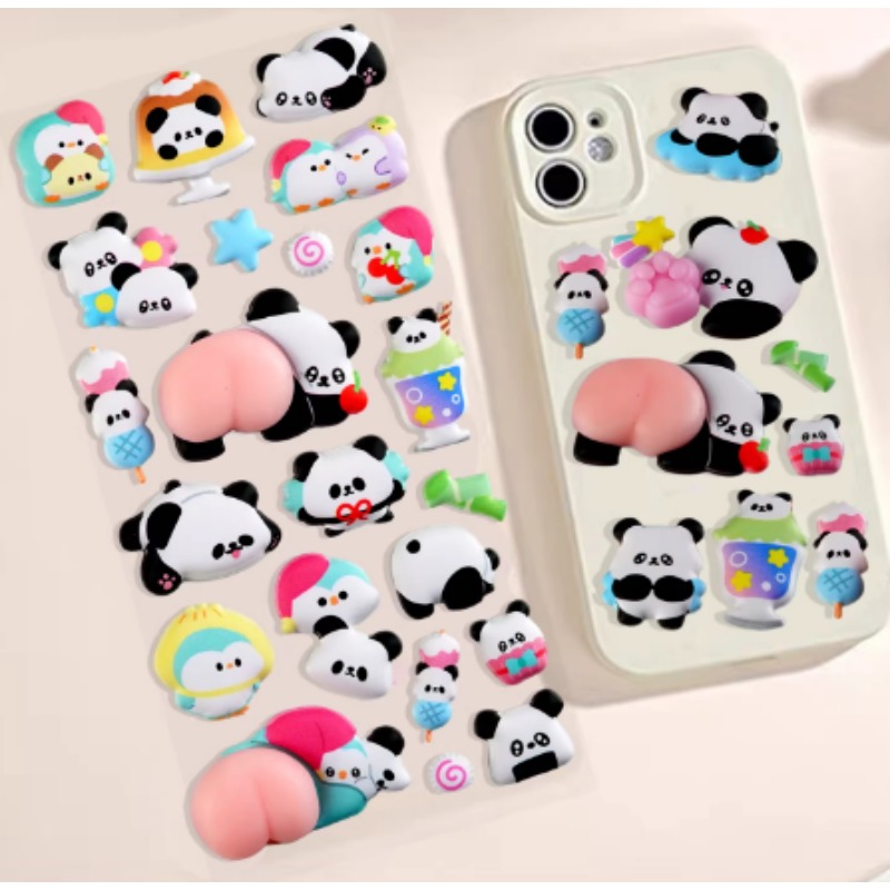 Cute 3D Panda Cartoon Stress R - Phone Cases Rubber 리뷰 및 가격