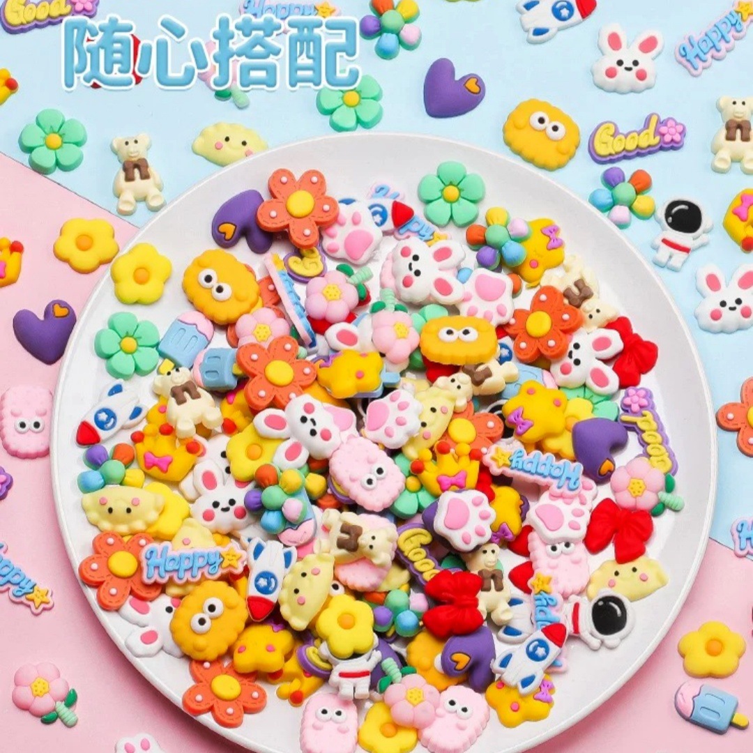 100pcs DIY Mixed Flower Animal - Phone Cases Rubber 리뷰 및 가격