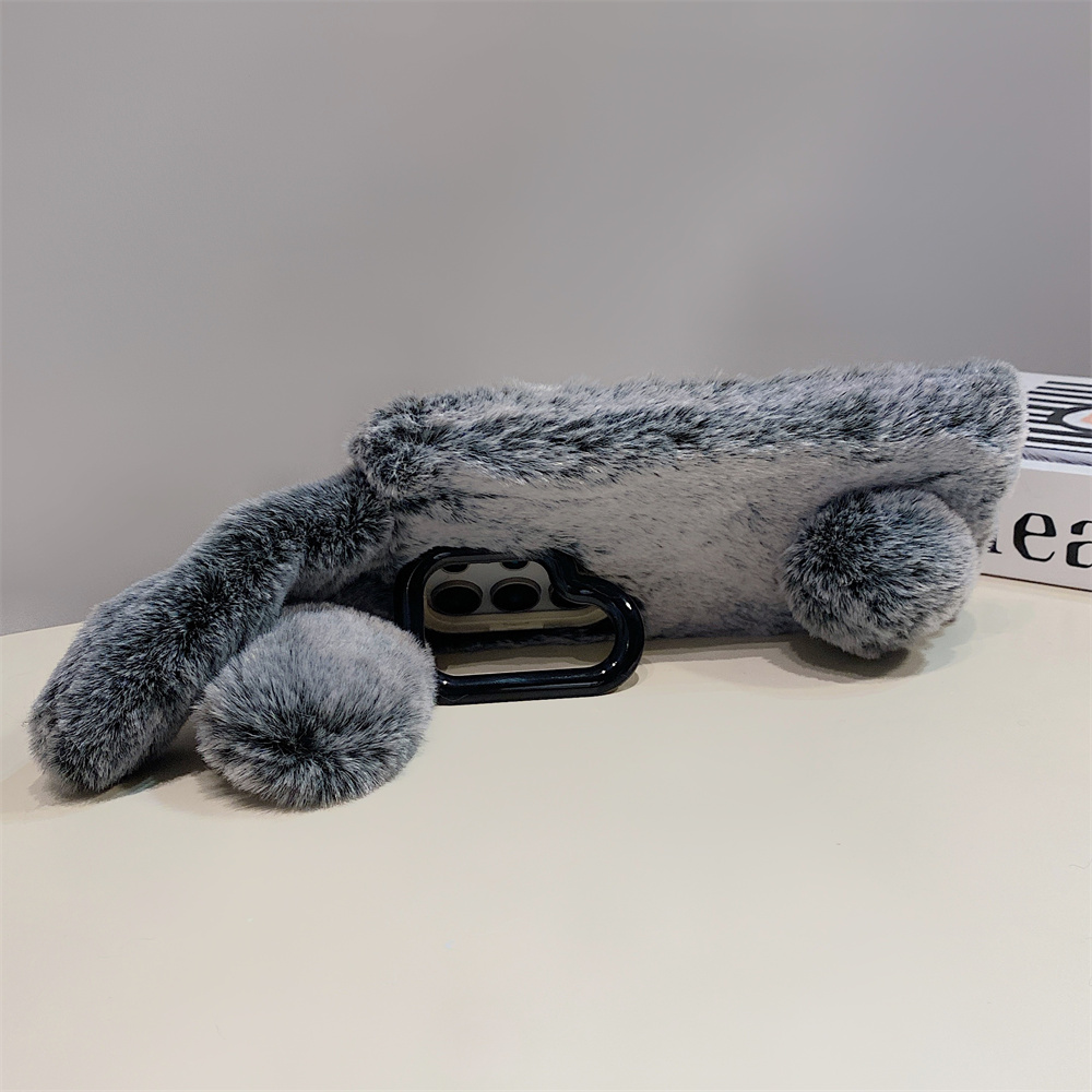 Cute Rabbit Ears Fluffy Stand  - Phone Cases Case 리뷰 및 가격
