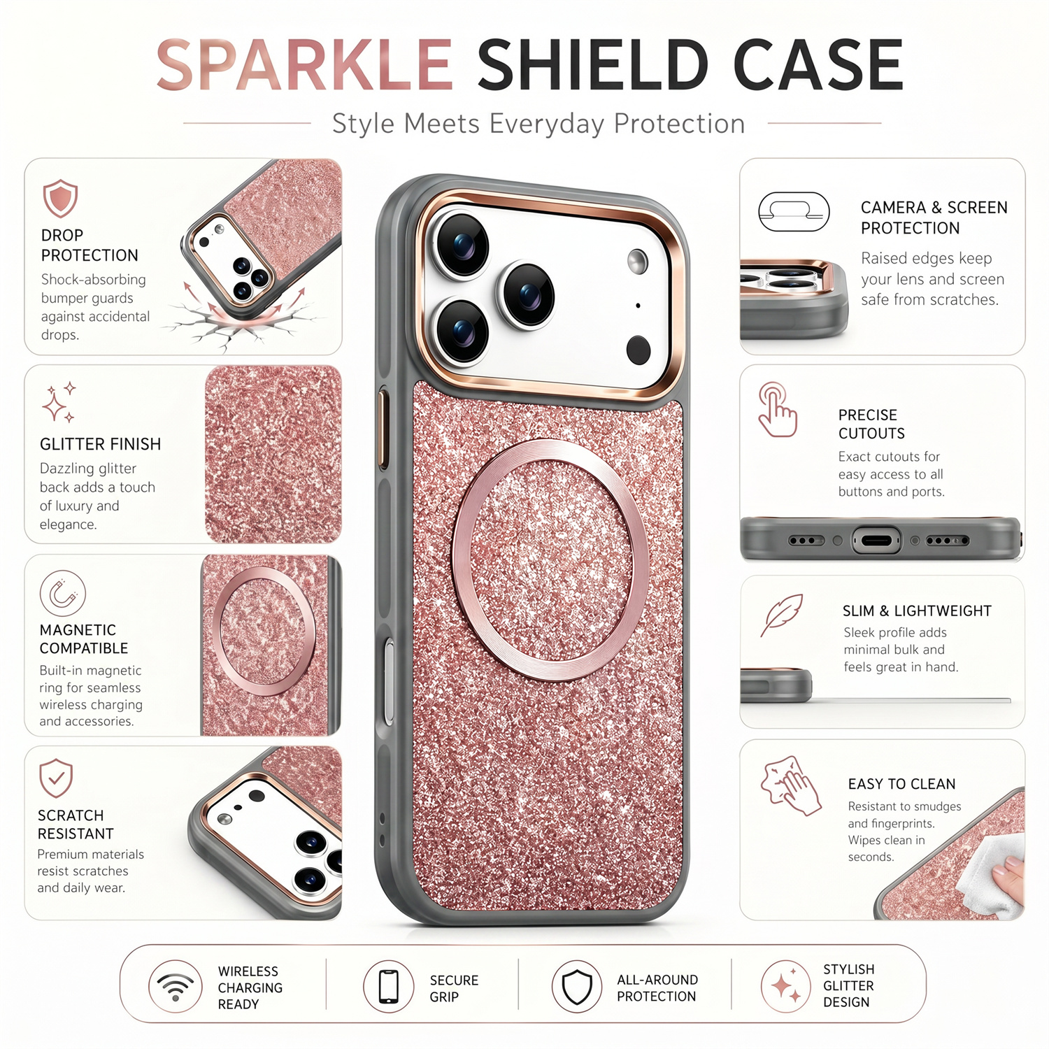 Luxury Plating Glitter Bling F - Glitter Shockproof Case 리뷰 및 가격